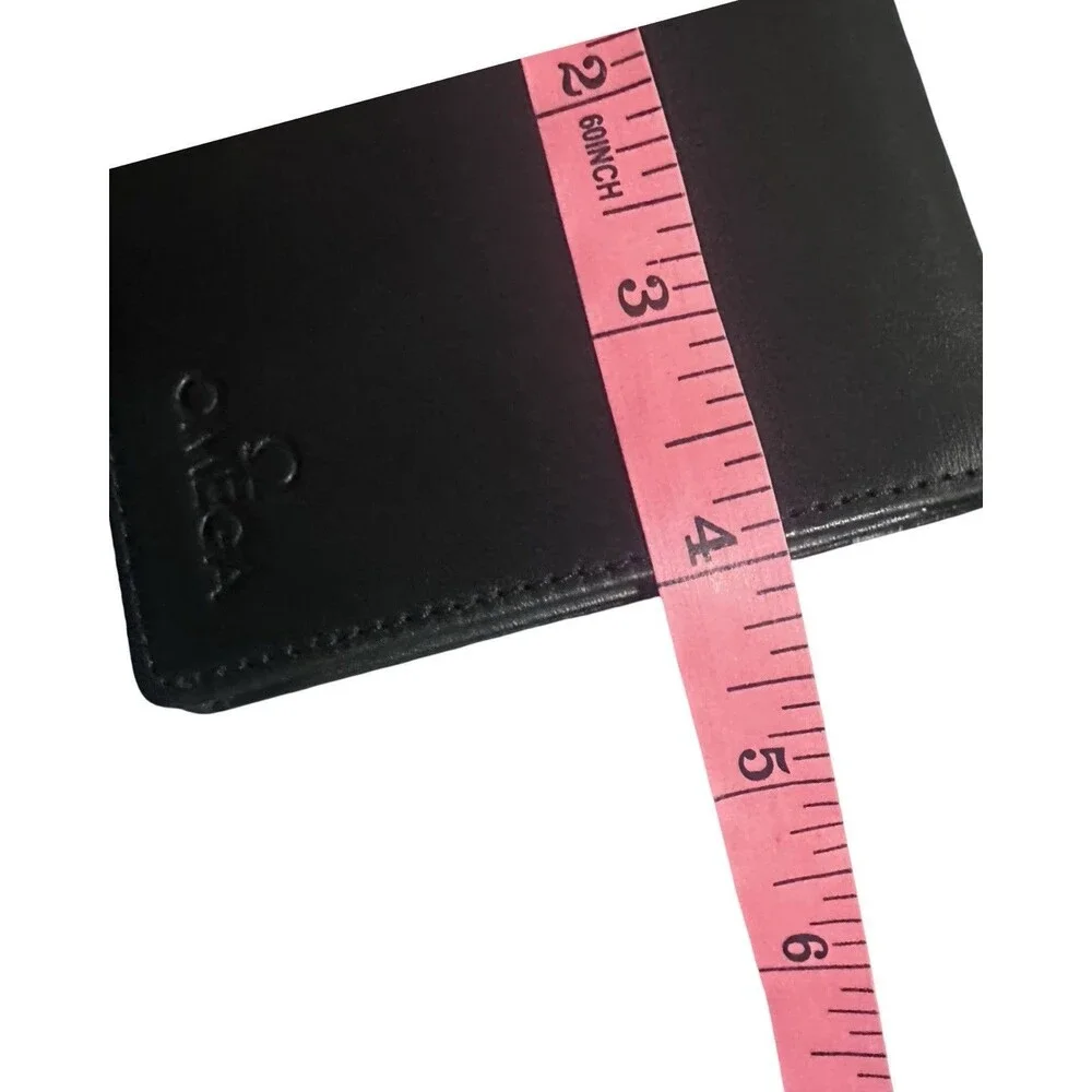OMEGA NWOT Excellent Kisslock Wallet Compact Wallet Folded wallet Leather Black